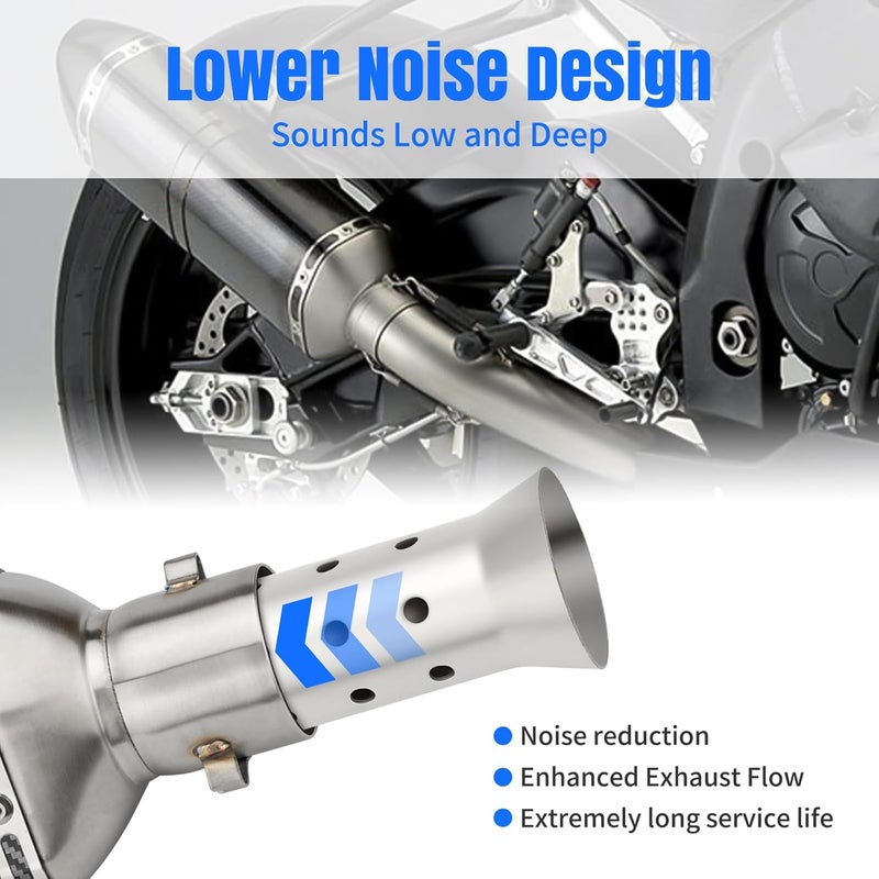 RIDLOG Motorcycle DB Killer 51mm Universal Muffler Silencer Baffle Removable Noise Eliminator Motorcycle Exhaust Pipe Muffler Fit for Harley Honda Kawasaki Suzuki Yamaha - Image 2